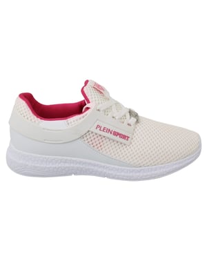 Philipp Plein Witte Roze Polyester Becky Sneakers Schoenen