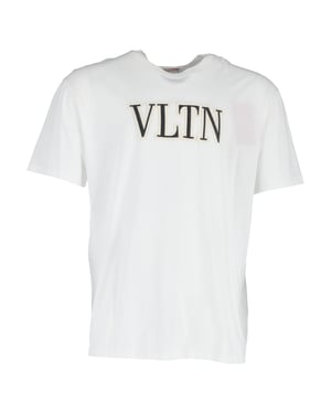 Valentino VLTN Logo T-shirt in Witte Katoen