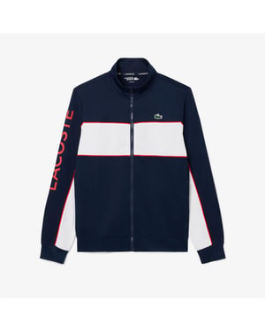 Men's Lacoste Branding Zipped Tennis Sweatshirt in Multi colour