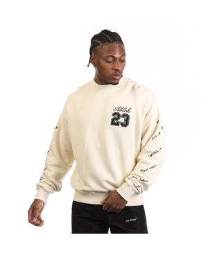 Men's Off White Logo Skate Crewneck Sweatshirt in Black