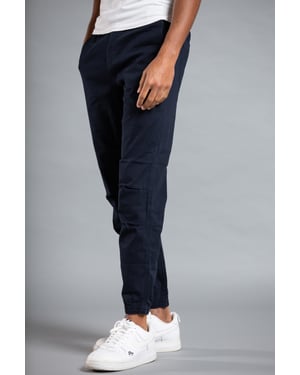 Navy Cuffed Cargo Trouser With Belt