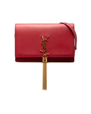 Pre-owned Smooth Calfskin Monogram Kate Tassel Wallet On Chain