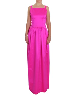 Dolce Gabbana Fuchsia Zijde Maxi Jurk