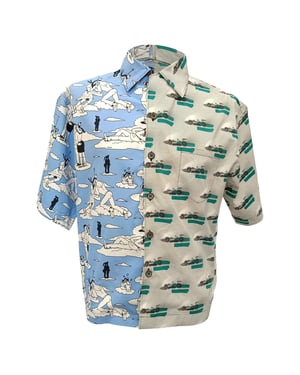 Prada Double Match Geprinte Shirt in Multicolor Katoen