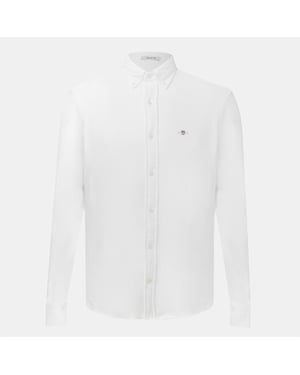 Men's Gant Fit Jersey Pique Shirt in White