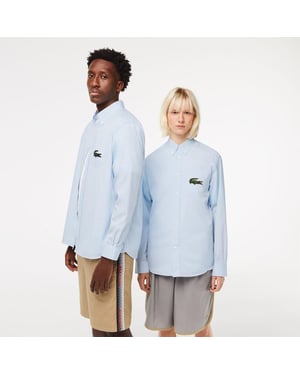 Men's Lacoste Fit Striped Shirt in Light Blue