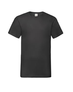 Fruit of the Loom Heren Valueweight V Neck T-shirt (Zwart)