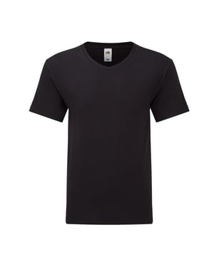 Fruit of the Loom Heren Iconic 150 V Hals T-shirt (Zwart)
