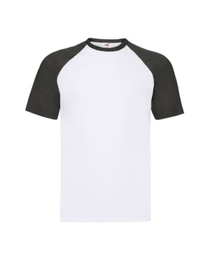 Fruit of the Loom Heren Valueweight Baseball T-shirt (Wit/zwart)