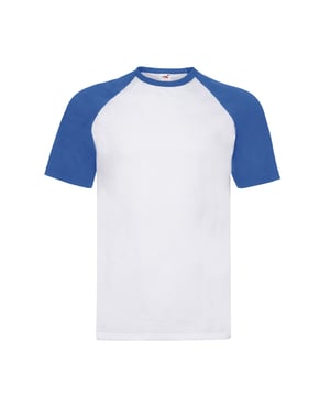 Fruit of the Loom Heren Valueweight Baseball T-shirt (Wit/royaal blauw)