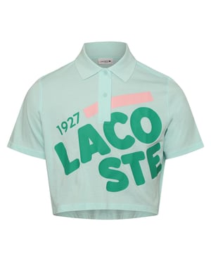 Women's Lacoste Fit Printed Organic Cotton Polo in Green