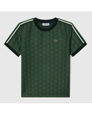 Women's Lacoste Fit Monogram Jacquard T Shirt in Green