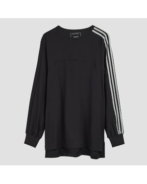 Men's Y-3 Stripes Long Sleeve T Shirt in Black