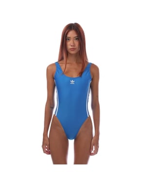 Women's adidas Originals 3 Stripes Swimsuit in Blue