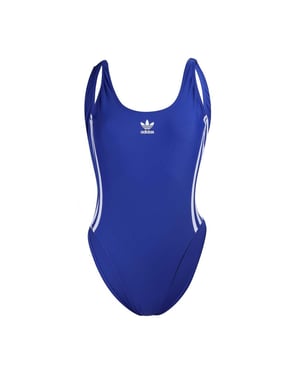 Women's adidas Originals 3 Stripes Swimsuit in Blue-White
