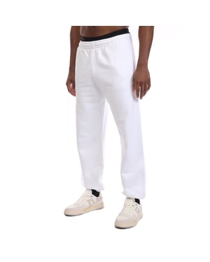 Men's Off White Pocket Slim Sweatpants in White Black