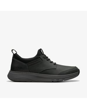 Motion Trek EZ Black Leather Trainers