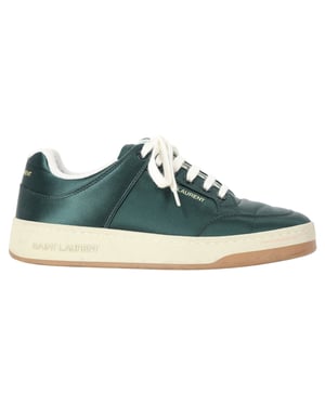 Saint Laurent SL/61 lage sneakers in groen satijn