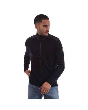Men's Belstaff Zip Cardigan in Black