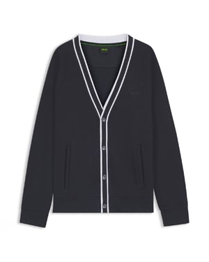 Men's Boss Relaxed Fit Cardigan in Dark Blue