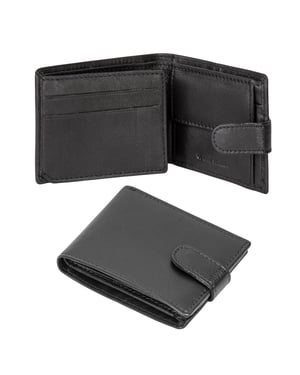 Men’s Genuine Leather RFID Wallet with 4 Card Slots, ID Window & Coin Pocket