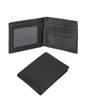 Men’s Genuine Leather RFID Wallet with 4 Card Slots, ID Window & Zipped Coin Pocket