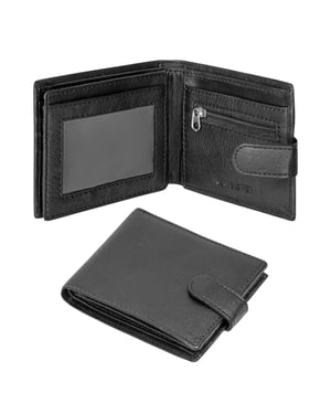 Men’s Genuine Leather RFID Wallet with 5 Card Slots, 2 ID Windows & Zipped Coin Pocket