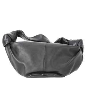 Bottega Veneta Double Knot Teen Shoulder Bag in Black Leather