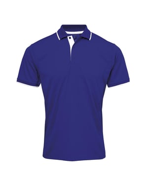 Premier Herencontrast Coolchecker Polo Shirt (Koningsblauw/Wit)