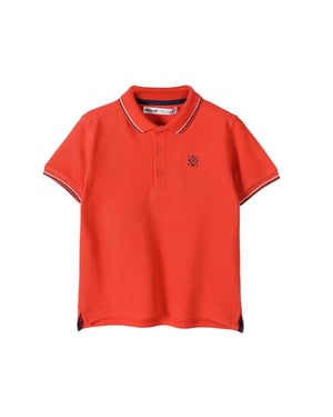 Minoti Polo met contrasterende punt voor babyjongens (Rood)