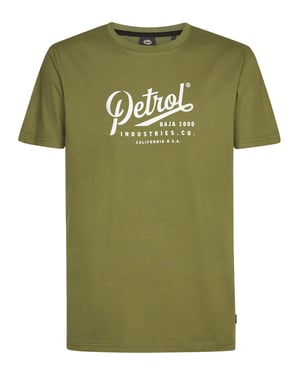Petrol Industries - Heren Jersey T-shirt met print Huracán - Groen
