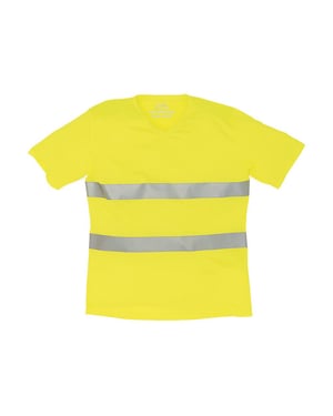 Yoko Heren Fluo Hi-Vis Ultra Light V Hals T-shirt (Geel)
