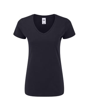 Fruit of the Loom Dames/Dames Iconisch V Hals T-shirt (Deep Navy)