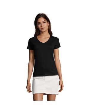 SOLS Dames/Dames Imperial V Hals T-shirt (Diep zwart)