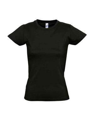 SOLS Dames/Dames Imperial T-shirt (Diep zwart)