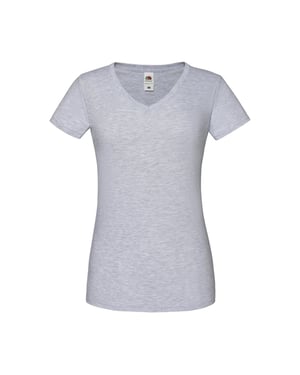 Fruit of the Loom Dames/Dames Iconisch V Hals T-shirt (Heide Grijs)