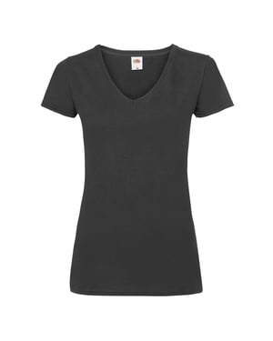 Fruit of the Loom Dames/Dames Valueweight V Hals T-shirt (Zwart)