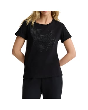Liu Jo Dames/Dames Bloemen Regular T-shirt (Zwart)