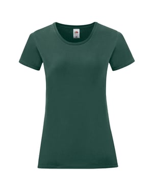 Fruit of the Loom Dames/Dames Iconic Combed Cotton T-shirt (Bosgroen)