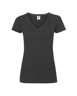 Fruit of the Loom Dames/Dames Valueweight V Hals T-shirt (Zwart)