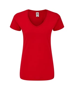 Fruit of the Loom Dames/Dames Iconic 150 V Hals T-shirt (Rood)