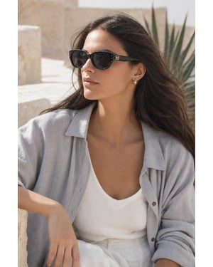 Classic Square Cat Eye Sunglasses In Black