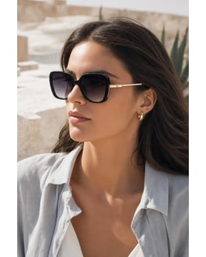 Oversized Square Sunglasses In Black Grey
