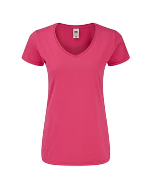 Fruit of the Loom Dames/Dames Iconic 150 V Hals T-shirt (Fuchsia)