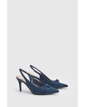 Deja Faux Leather Knot Detail Slingback Stiletto Court Shoes