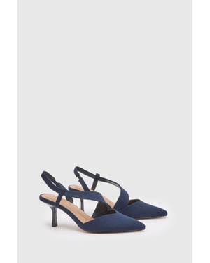 Evelyn Asymmetric Slingback Kitten Heel Comfort Sock Court Shoes