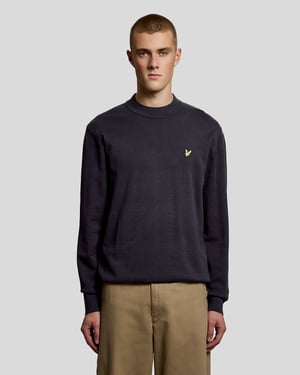 Avslappnad Passform Mock Neck Tröja