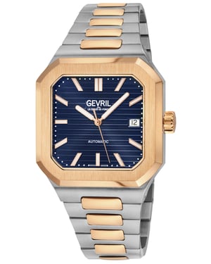 Gevril Men's Grand Concourse IPRG Case, Blue Dial, IPRG Bracelet Watch