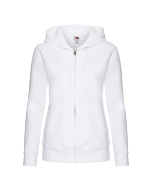 Fruit of the Loom Dames/Dames Premium Sweatjack met kap Lady Fit (Wit)