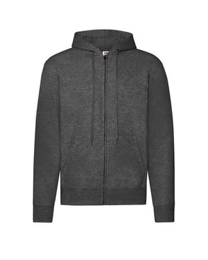Fruit of the Loom Heren Classic Heather Hooded Jacket (Donkere Heide Grijs)